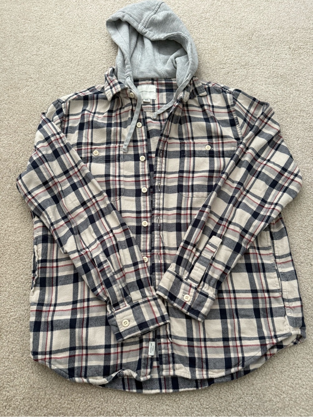 A .E. Hooded Plaid Flannel Shirt
